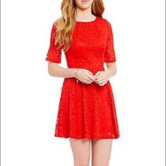 NWT Copper Key Red Lace Fit Flare Skater Dress S - Picture 5 of 6